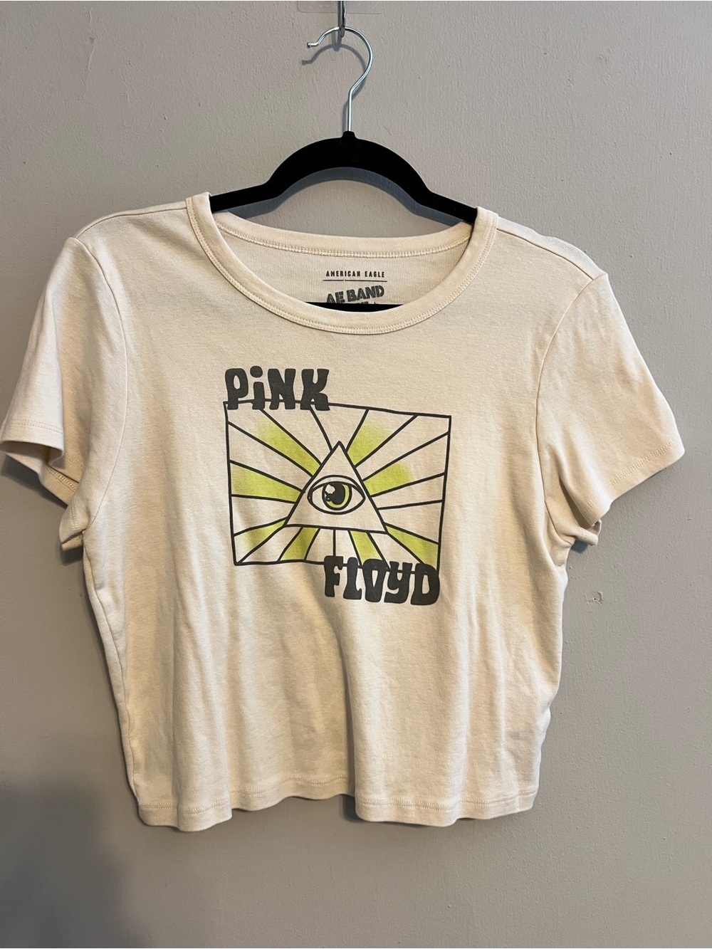 American Eagle Light Beige Pink Floyd Band Tee w/Black & Lime | Women’s XXL - Picture 1 of 4